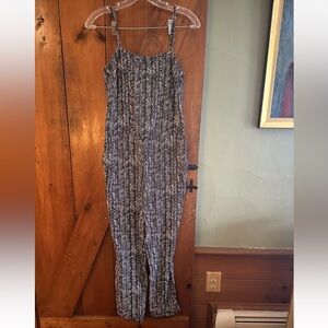 LOFT Black and White Patterned Jumpsuit Sz XSP